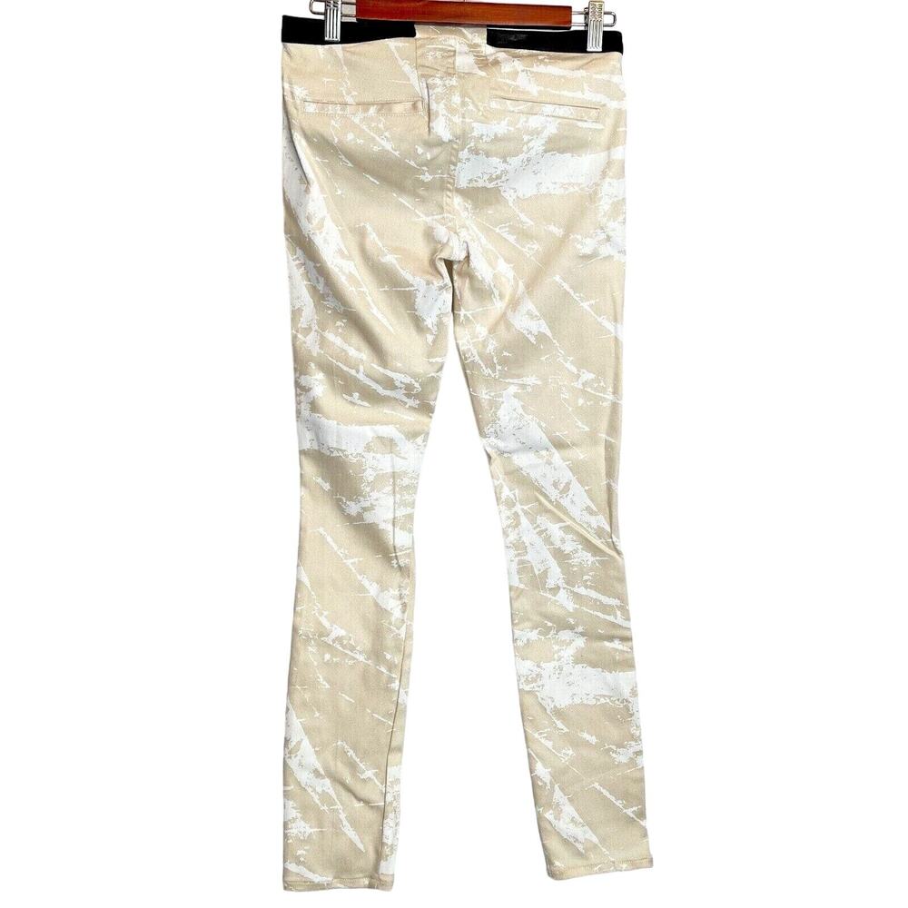 Helmut Lang Women's 26 Skinny Jeans Beige Jegging Legging Marble Pattern US= 2